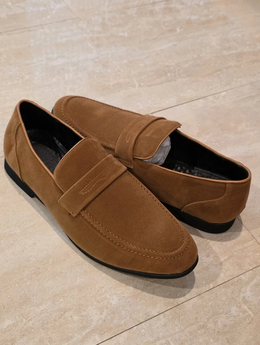 Old Money Suede Penny Loafers Men 13